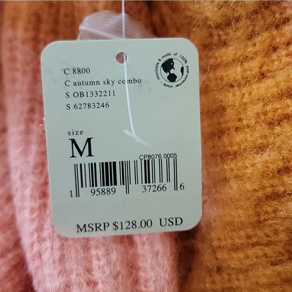 Free People Orange Autumn Sky Sweater Size M - Picture 7 of 8